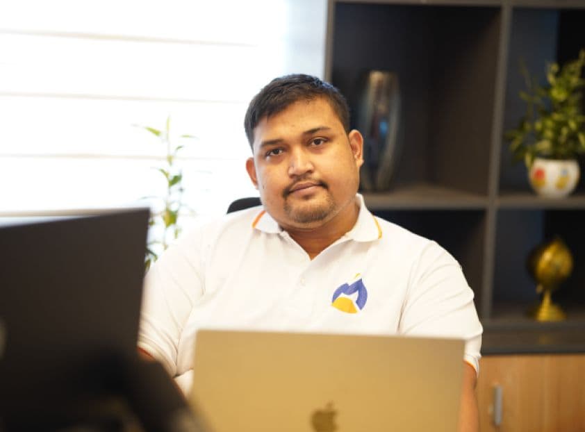 Working at desk