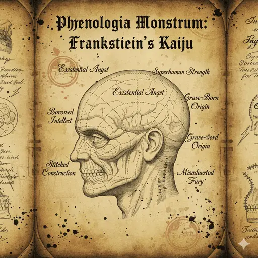 A creative mind map illustration featuring various spooky cartoon monsters.