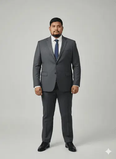 A portrait showing a digitally redesigned and styled outfit.