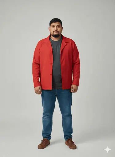 A subject with their clothing color digitally changed.