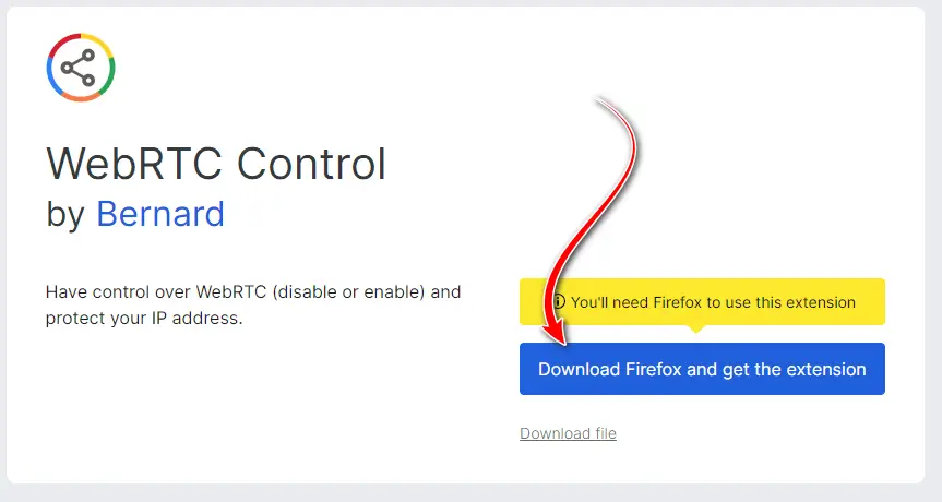 Activating the WebRTC Control extension to secure the browser connection