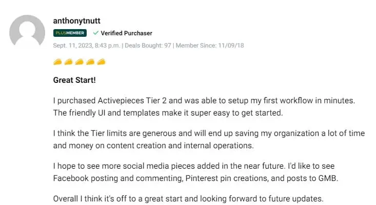 Activepieces automation workflow builder interface and lifetime deal promotion