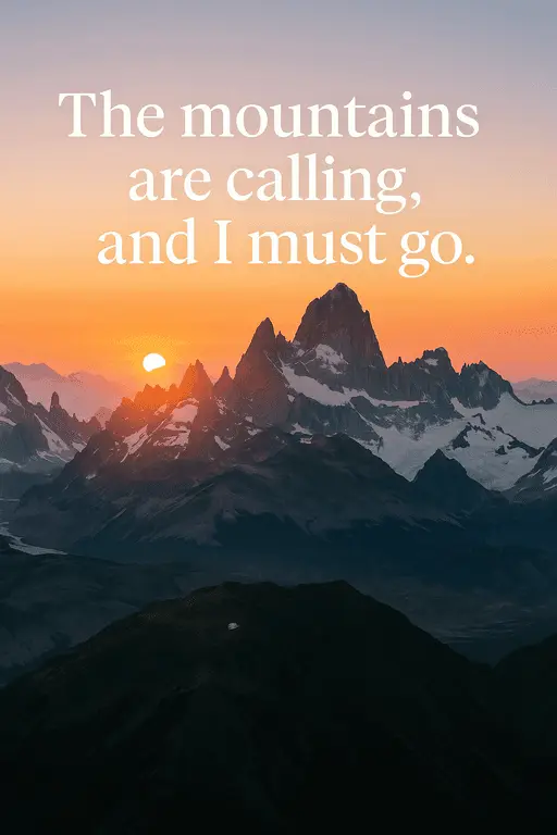 Adventurous advertisement graphic for an epic mountain expedition.