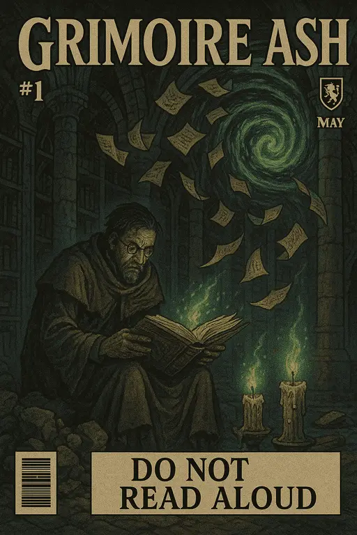 An ancient open book with glowing magical runes on its pages