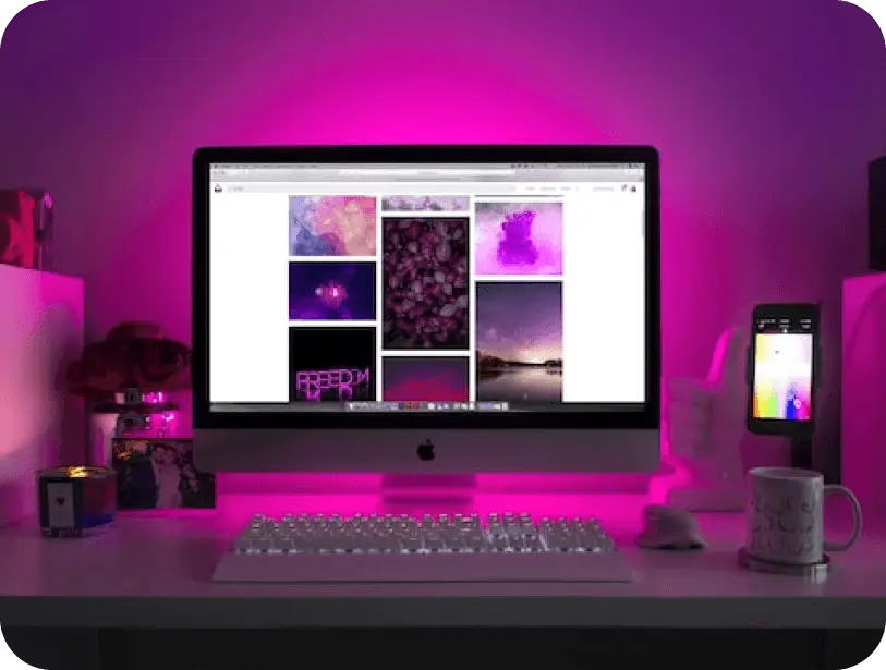 Built-in stock media library and templates in Illusto.