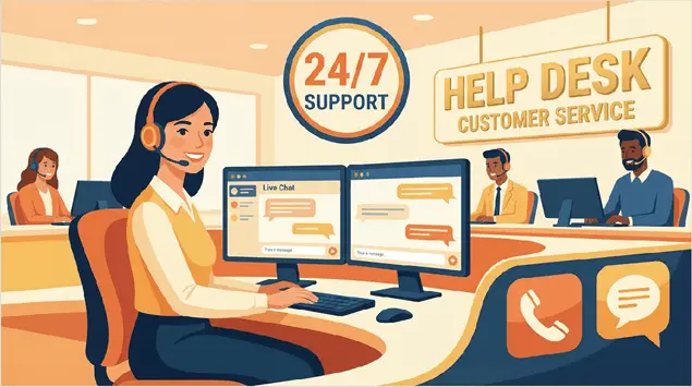 Chart evaluating customer support response times and overall performance.