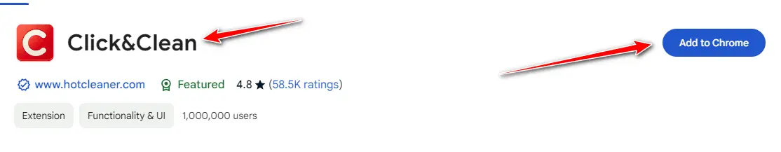 Click and Clean extension dashboard for managing browser data privacy