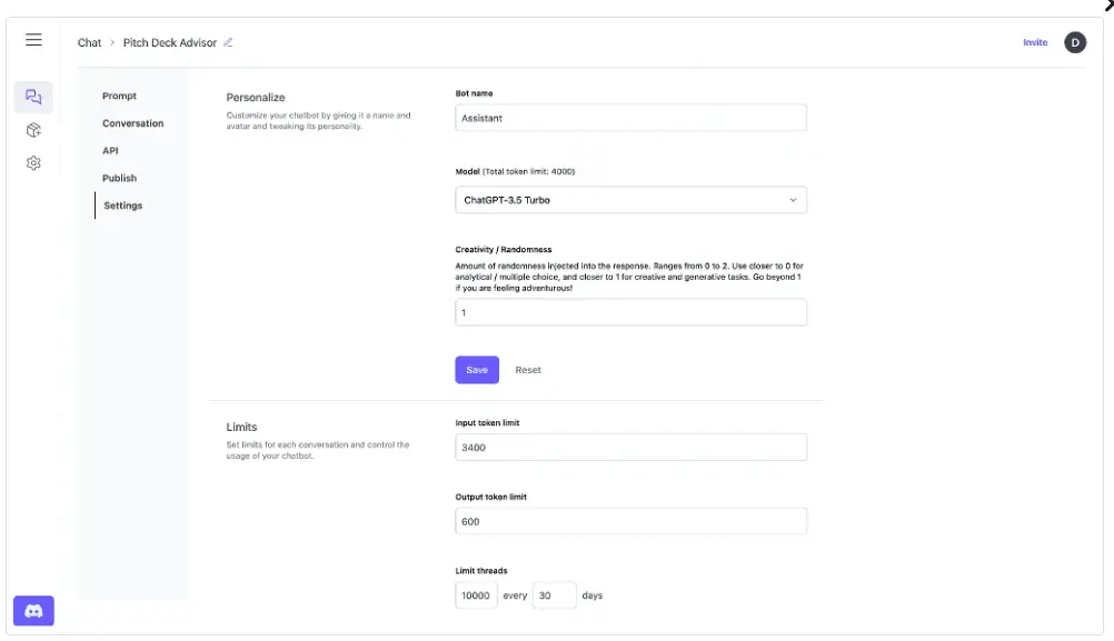 Comparison chart showing re:tune advantages over other chatbot competitors