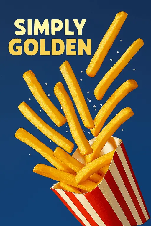 Crispy golden french fries served in a rustic paper cone