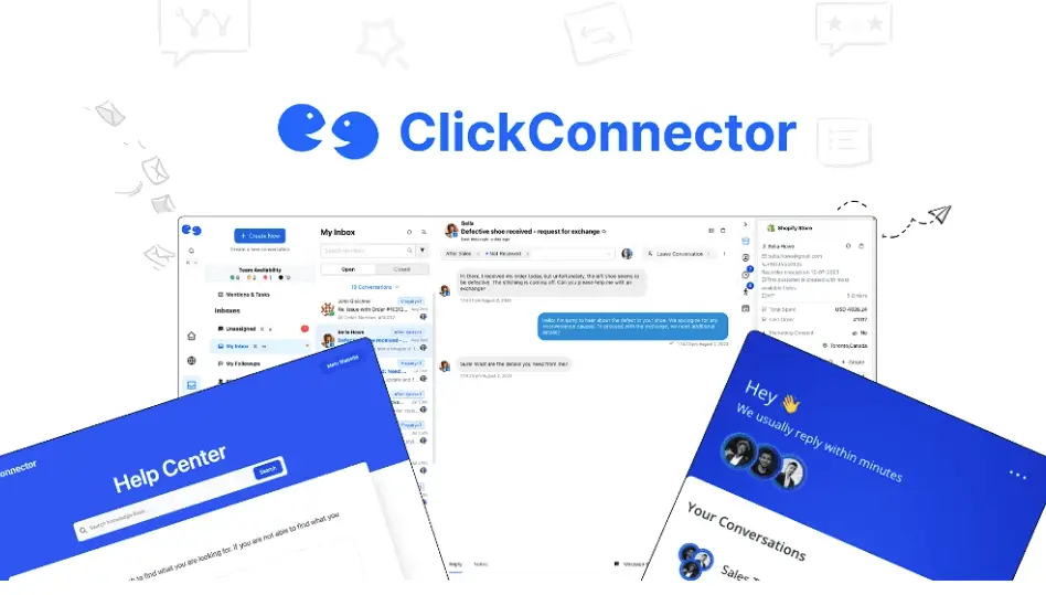 Dashboard interface showing ClickConnector features in active use
