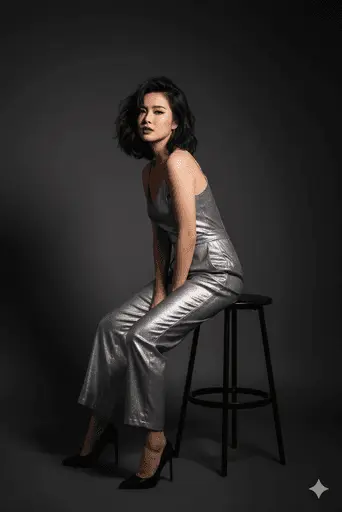 Dramatic portrait of a person exuding confidence under professional lighting