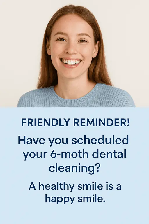 Engaging social media graphics reminding patients to visit the dentist