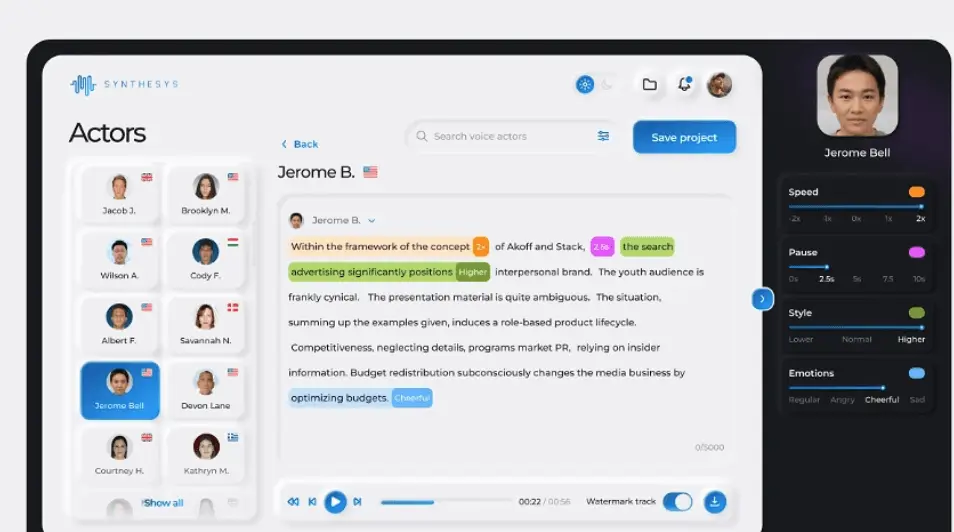 Examples of creative content produced using Synthesys AI Studio