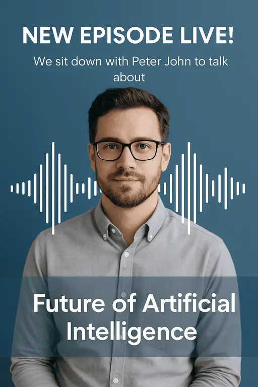 Eye-catching podcast promotional poster with a microphone and bold text