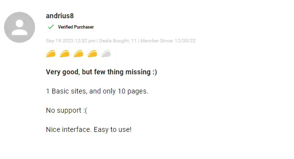 First user review and testimonial for Vzy lifetime deal