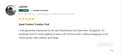 Fourth user review highlighting the value of GoZen Content AI