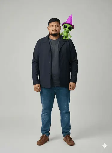 Fun and whimsical characters digitally added to a photo.
