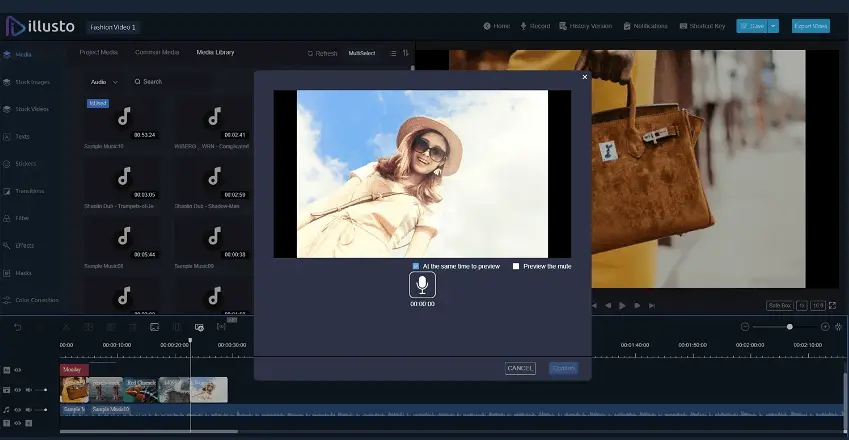 Key features and editing tools inside the Illusto dashboard.