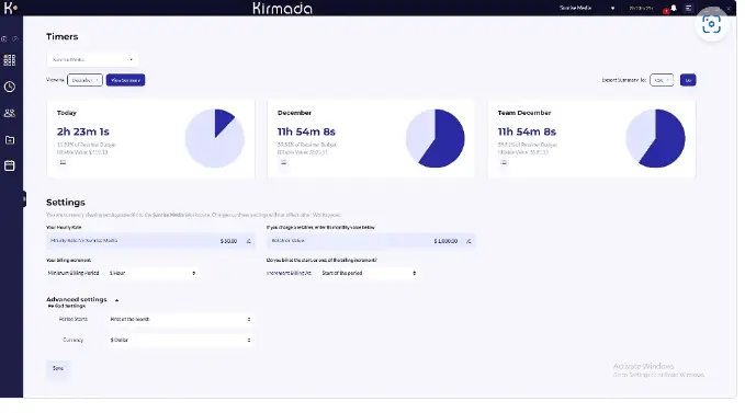 List of essential productivity tools and features within Kirmada