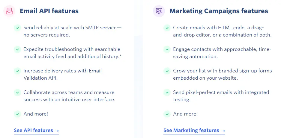 List of key features included in the EmailDelivery.com package