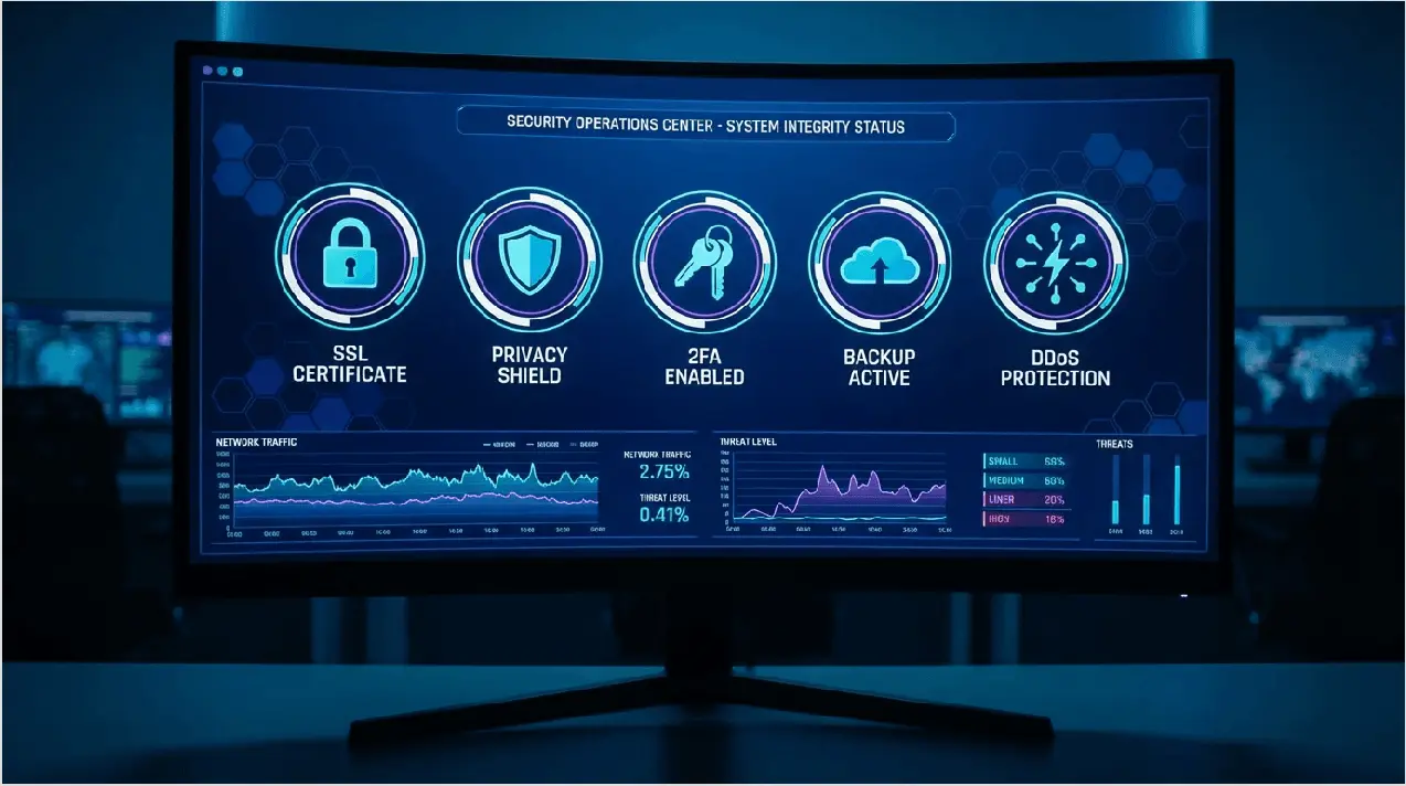 List of security features including free SSL certificates and domain privacy.