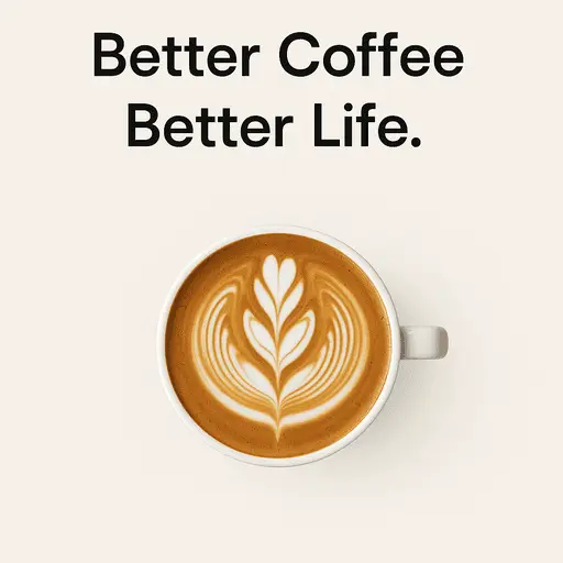 Minimalist and chic poster design promoting a coffee brand.