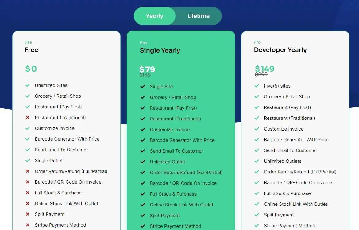 Official pricing plans and subscription options for Vitepos
