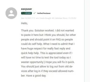 Positive customer review testimonial for the Bramework writing tool