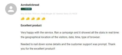 Positive customer reviews and feedback for Linko software