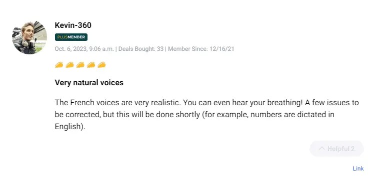 Positive user review and testimonial about the Speechki lifetime deal