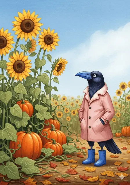 Quirky crow wearing a tiny top hat and monocle