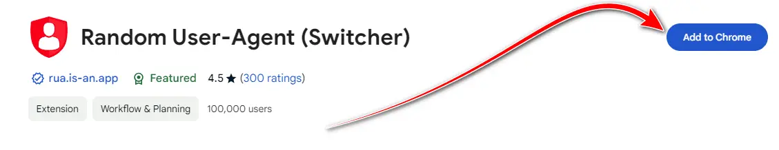 Random User-Agent extension menu for switching browser and device identities