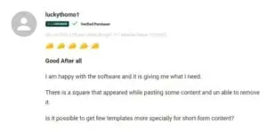 Review from a satisfied Bramework user about content creation