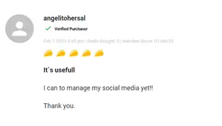 Satisfied user review recommending the Ocoya lifetime deal offer.