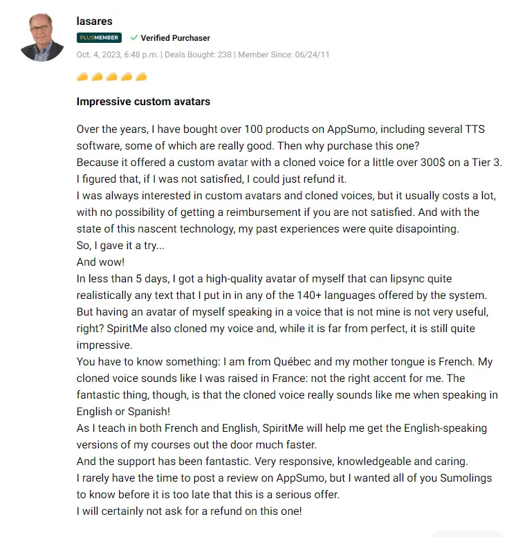 Second user review and feedback on the Spiritme platform