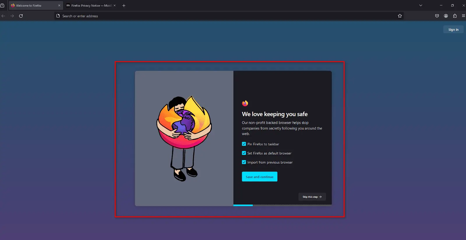 Select the desired profile from the list to start Firefox.