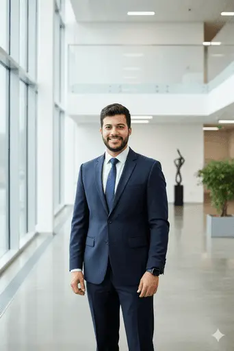 Sleek and modern business portrait suitable for a professional entrepreneur