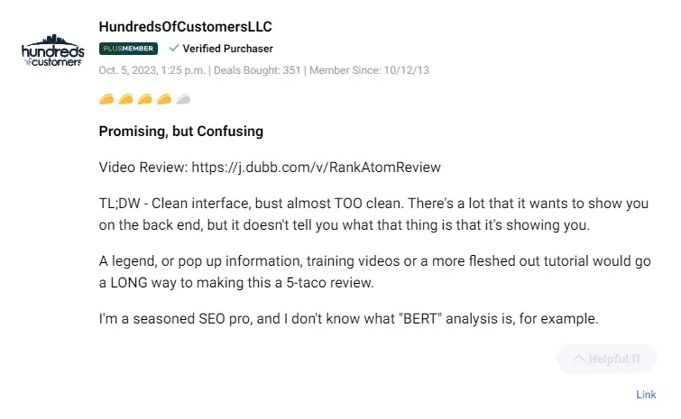 Social media feedback regarding RankAtom keyword research capabilities