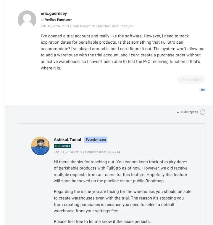 Third customer testimonial highlighting business growth using FullStro inventory tools