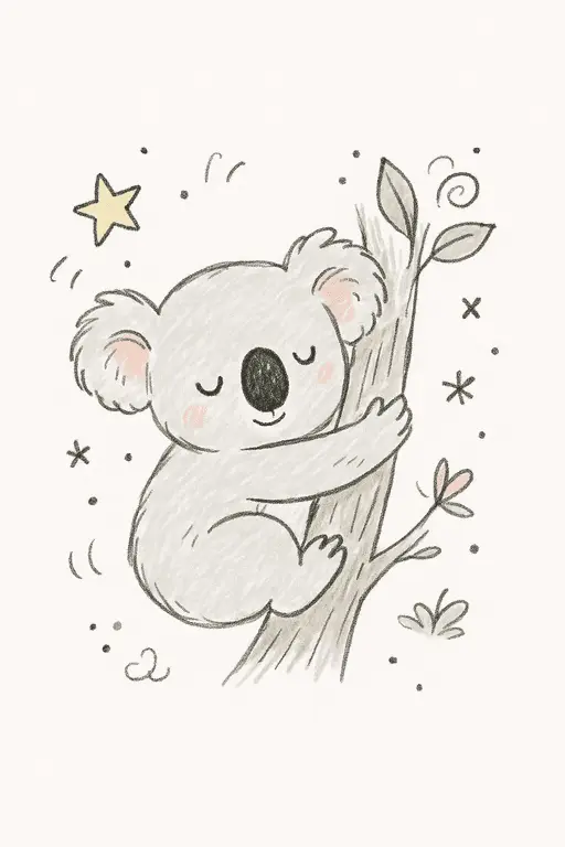 Two cute koalas hugging each other tightly on a tree branch