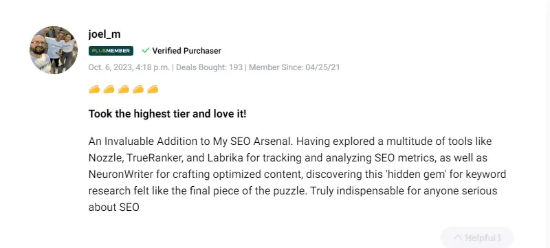 User reviews discussing the benefits of RankAtom lifetime deal