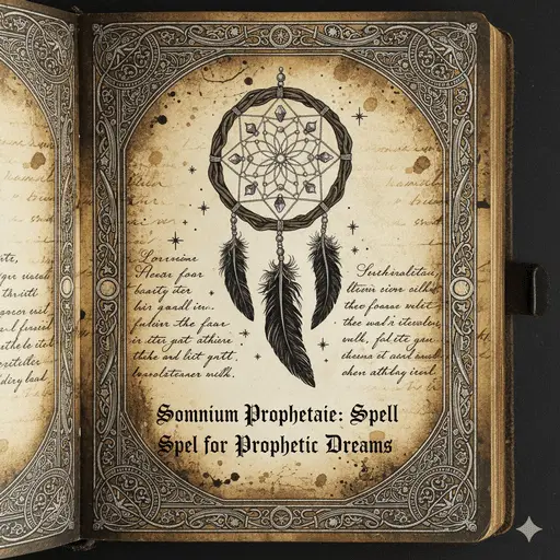 Vintage junk journal page featuring a mystical Book of Shadows spell.