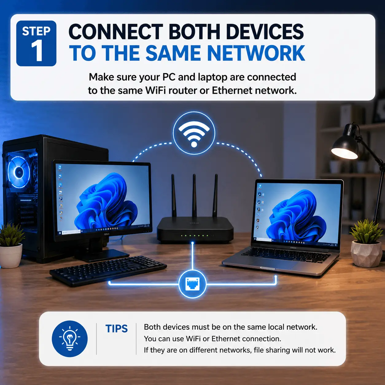 Windows Advanced sharing settings menu showing Network discovery toggle turned on