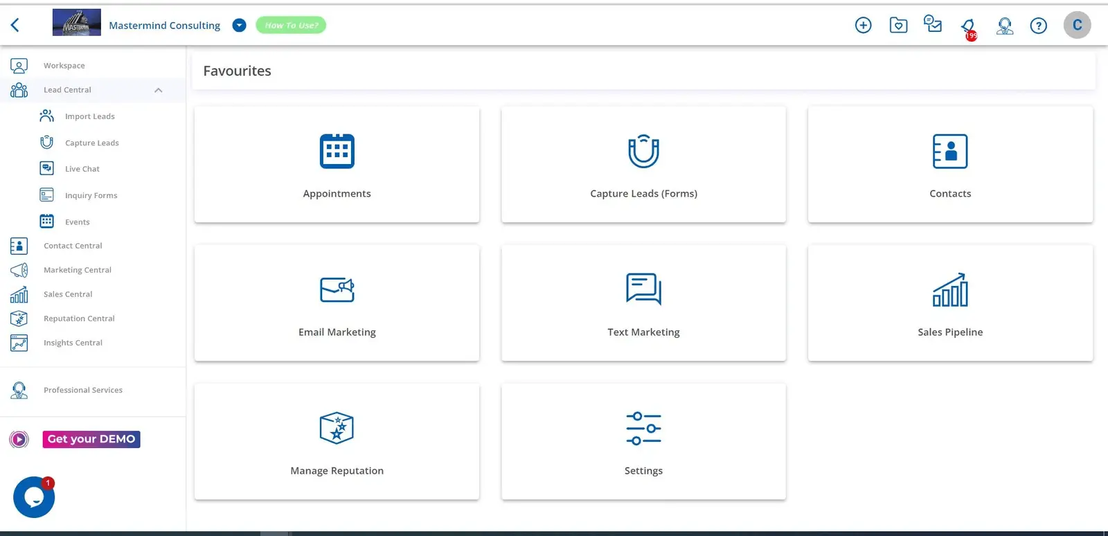 Workflow management dashboard displaying marketing automation steps