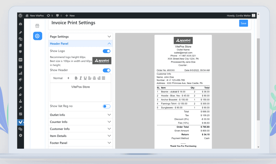 Create Invoices and Receipts