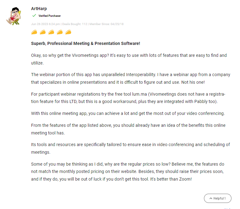 VivoMeetings customer review 3