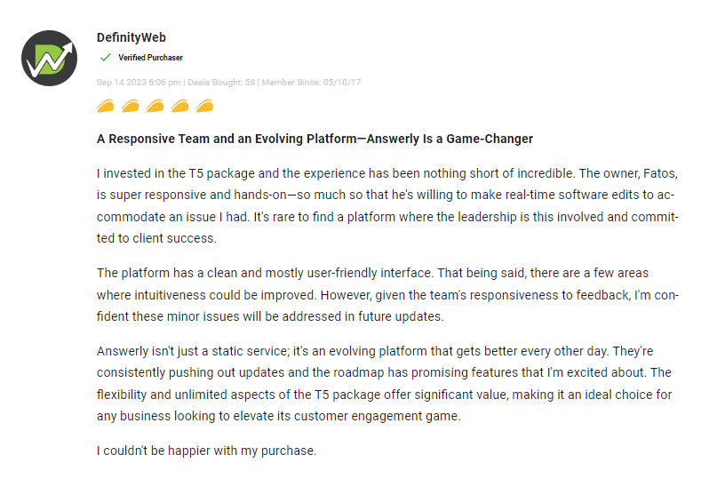 Customer Reviews about Answerly3