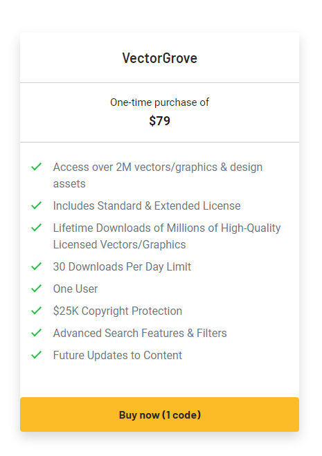 Pricing and Plans of VectorGrove Lifetime Deal