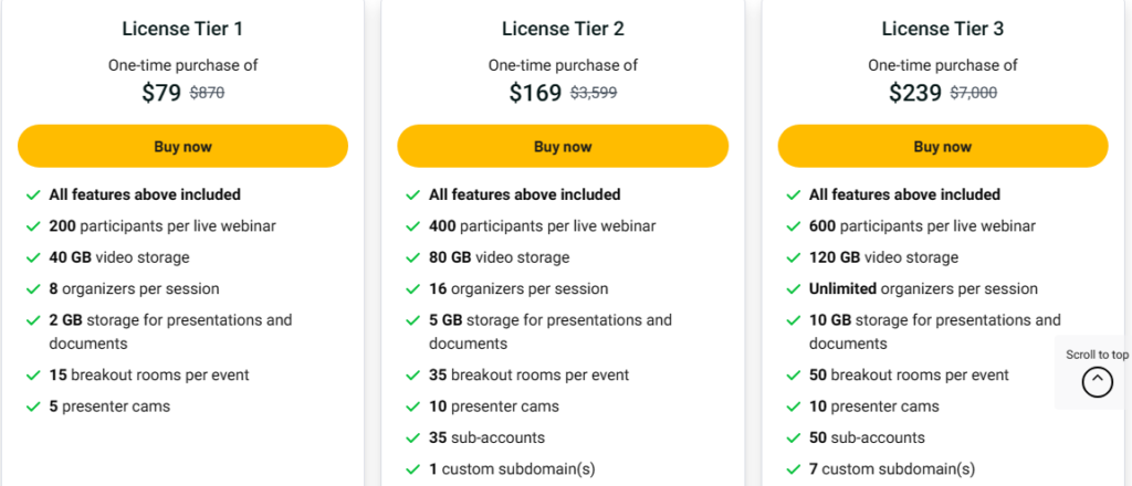 Pricing and Plans of GoBrunch Lifetime Deal